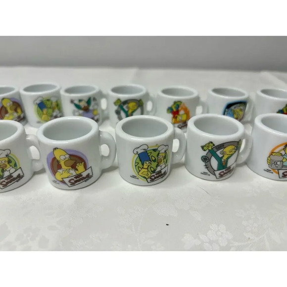 Vintage Simpsons Mini Cup 1.25" Miniature Collectables Lot Of 16 - Picture 2 of 7